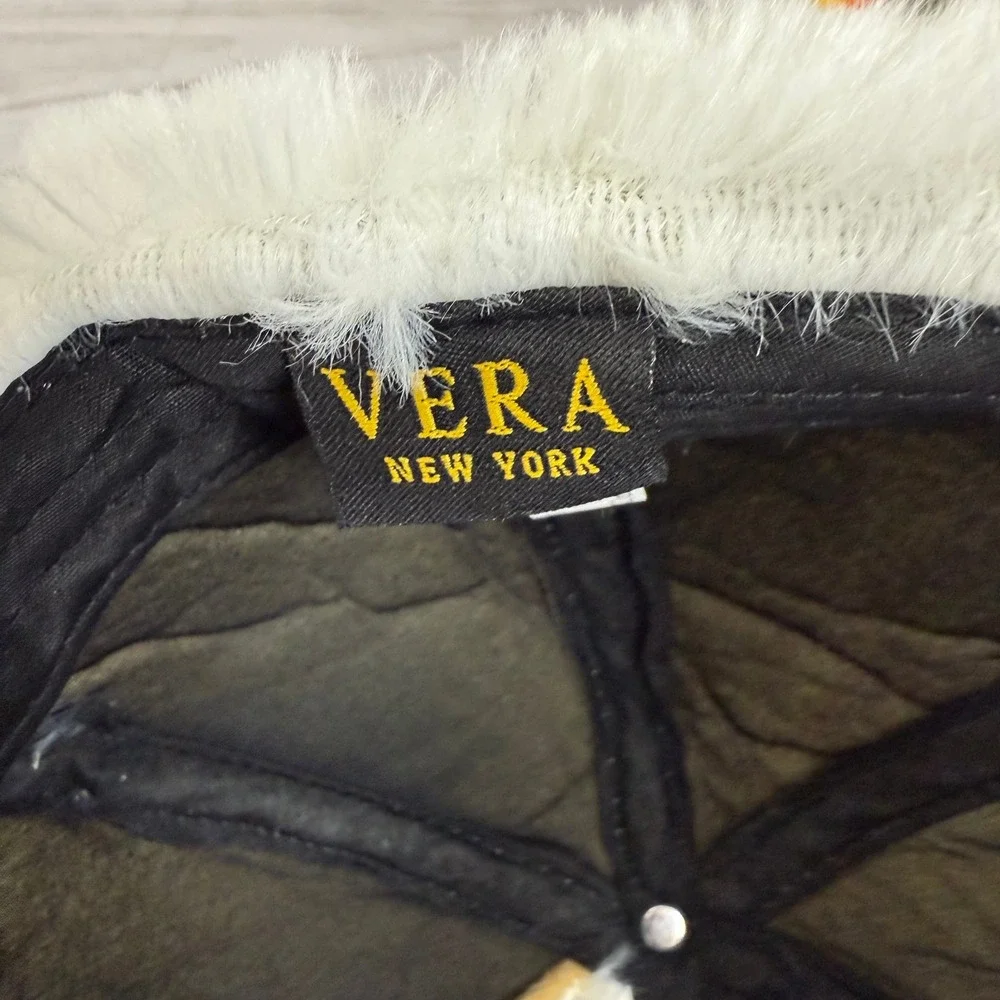 Vera New York Kids‎ White Teddy Bear Ears Plush Baseball Cap Hat